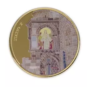 VIA DOLOROSA, Way of Suffering, Station X - Jesus is stripped of his garments, 24k Gold-Plated State Medal 
