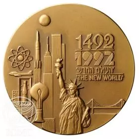 Discovery of America, 500th Anniversary - 70.0 mm, 140 g, Bronze Tombac