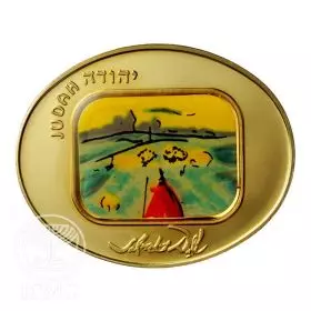 Tribe of Judah, Salvador Dali - 75x60mm Oval Bronze Medal with Color Silkscreen