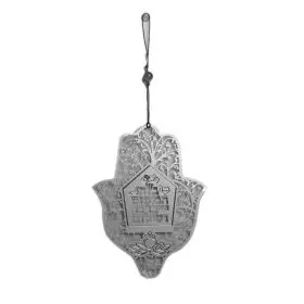 Israeli gift, Blessing for the Home Hamsa, Silver plated, 13X16.5 cm