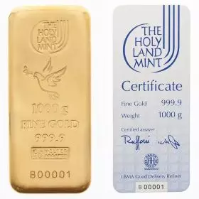 1000 Grams Gold Bar - Holy Land Mint - Certificate of Authenticity