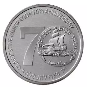 Clandestine Immigration, 70 Years - 50.0 mm, 49 g, Silver/925 Medal