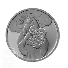 Commemorative Coin, Moses and the Ten Commandments, Prooflike Silver, 30 mm, 14.4 gr - Obverse