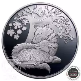 Commemorative Coin, Wolf with the Lamb, Proof Silver, 38.7 mm, 28.8 gr - Obverse