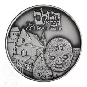 Official Medal, Golem of Prague, Jewish Folktales, Silver 999, 39 mm, 17 gr - Obverse