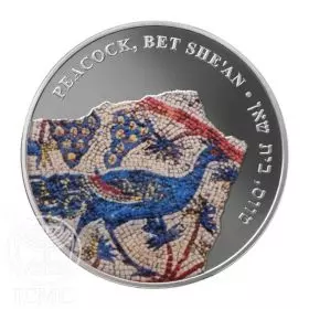 Peacock, Holy Land Ancient Mosaics, 1 oz. Silver 999 - Obverse