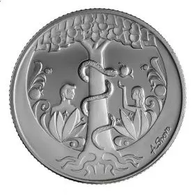 Staatsmedaille, Adam und Eva, Szenen der Bible, Silber 999, 38.7 mm, 1 Unze - Vorderseite