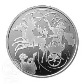 Commemorative Coin, Elijah in the Whirlwind, Prooflike Silver, 30 mm, 14.4 gr - Obverse