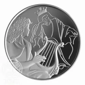 Commemorative Coin, David Playing for Saul, Prooflike Silver, 30 mm, 14.4 gr - Obverse