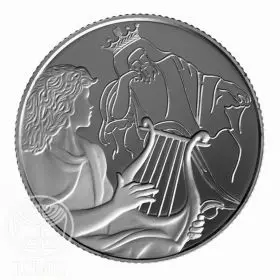 Commemorative Coin, David Playing for Saul, Proof Silver, 38.7 mm, 1 oz - Obverse