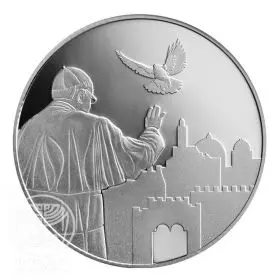 Staatsmedaille, Besuch von Papst Franziskus im Heiligen Land, Silbermedaille, Silber/999, 39mm, 1 Unze - Vorderseite