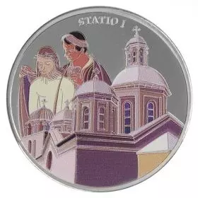 VIA DOLOROSA, Way of Suffering, Station I - Jesus is condemned to death, 999/Silver State Medal 
