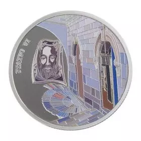 Staatsmedaille, Station VI, Veronica wischt das Gesicht Jesu ab, Silber 999, 39 mm, 1 Unze - Vorderseite