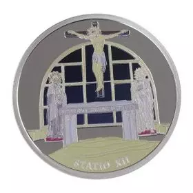 Staatsmedaille, Station XII, Jesus stirbt am Kreuz, Silber 999, 39 mm, 1 Unze - Vorderseite