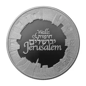 جدران القدس - 1 أونصة بوليون فضة 999, 38.7 مم, البوليون الثالث بسلسلة "مناظر القدس الطبيعية"