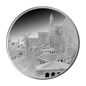 Mishkenot Sha'ananim - 1 Unze 999/Silbermünze (Bullion), 38.7 mm, "Ansichten von Jerusalem" Bullion-Serie