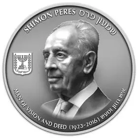 Staatsmedaille, Schimon Peres, Silber 999, 50 mm, 62.2 g - Vorderseite