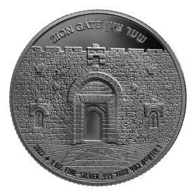 シオン門- 1オンス　999/銀地金、38.7 mm、「エルサレムの門」地金シリーズ