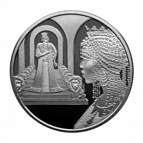 KING SOLOMON AND THE QUEEN OF SHEBA - 14.4 g 925/Silver Coin, 30 mm "Biblical Art" Series