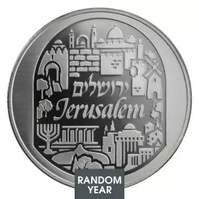 1oz Silver Bullion - Jerusalem Random Year - Front