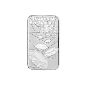 007 James Bond 1oz Silver Bar Minted Diamonds are Forever