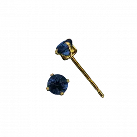 9k Gold Sapphire Zircon Earrings - September Birthstone