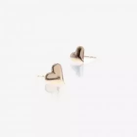 9K Gold Heart Shape Stud Earrings