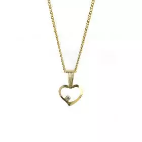 9K Gold Zircon Heart Shape Necklace