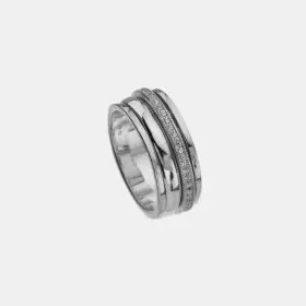 Silver Ring with Zircon Hoop