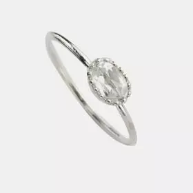 April Birthstone - 925 Silver White Topaz Crown Ring