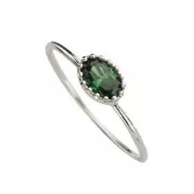 May Birthstone - 925 Silver Emerald Zircon Crown Ring