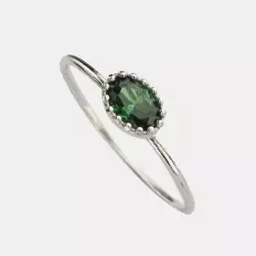 925 Silver Emerald Zircon Crown Ring - May Birthstone