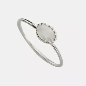 June Birthstone - 925 Silver Moonstone Crown Ring