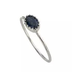 September Birthstone - 925 Silver Sapphire Zircon Crown Ring