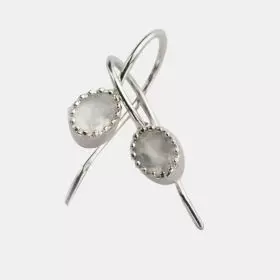 Silver Moonstone Crown Earrings - June Birthstone