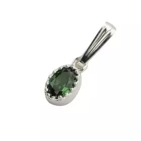 Silver Emerald Zircon Crown Pendant - May Birthstone