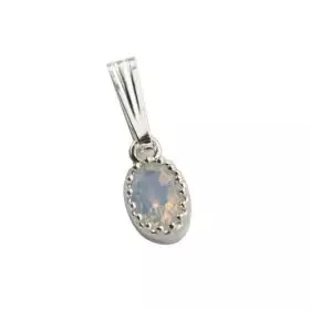 Silver Opal Crown Pendant - October Birthstone