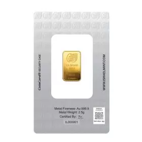 2.5 g Gold Bar Dove of Peace in Assay - back