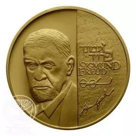 Sigmund Freud, Jewish Contributors to World Culture Series - 30.5 mm, 17 g, Gold/585 Medal