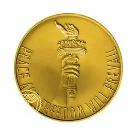 The Twin Towers - 38mm, 1oz, 18k Gold Medal