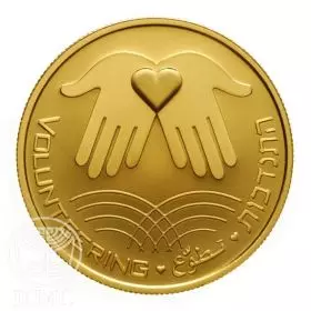 Commemorative Coin, Volunteering, Proof Gold, 30 mm, 16.96 gr - Obverse