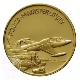 State Medal, Fouga-Magister, Airplanes that Made History, Gold 585, 30.5 mm, 17 gr - Obverse
