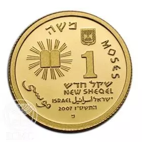 Commemorative Coin, Moses and the Ten Commandments, Prooflike Gold, 13.92 mm, 1.24 gr - Reverse