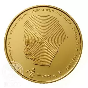 Commemorative Coin, Albert Einstein, Proof Gold, 30 mm, 16.96 gr - Obverse