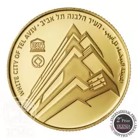Commemorative Coin, White City of Tel Aviv, Proof Gold, 30 mm, 16.96 gr - Obverse