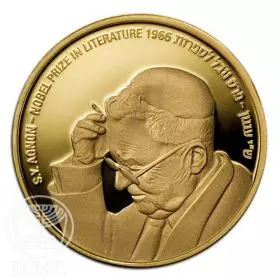 Commemorative Coin, Shmuel Yosef Shay Agnon, Proof Gold, 30 mm, 16.96 gr - Obverse