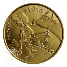 Official Medal, Hershele, Jewish Folktales, Gold 585, 30.5 mm, 17 gr - Obverse