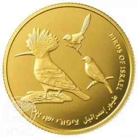 Commemorative Coin, Birds of Israel, Proof Gold, 30 mm, 16.96 gr - Obverse