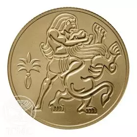 מטבע זיכרון, שמשון והאריה, זהב קשוט, 30 מ"מ, 16.96 גרם - צד הנושא