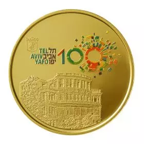 Tel Aviv Centenary - 30.5mm, 17g, 14k Gold Proof Medal